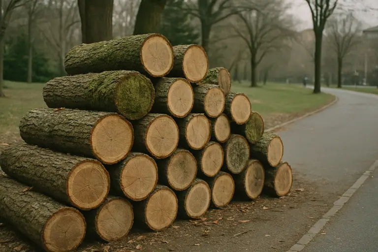 Stack of cut logs showing their rings